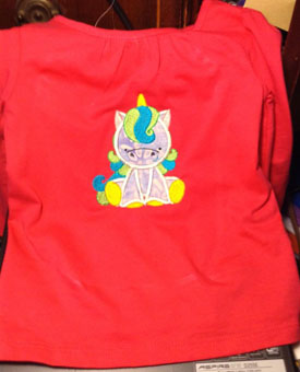 Applique on t-shirt